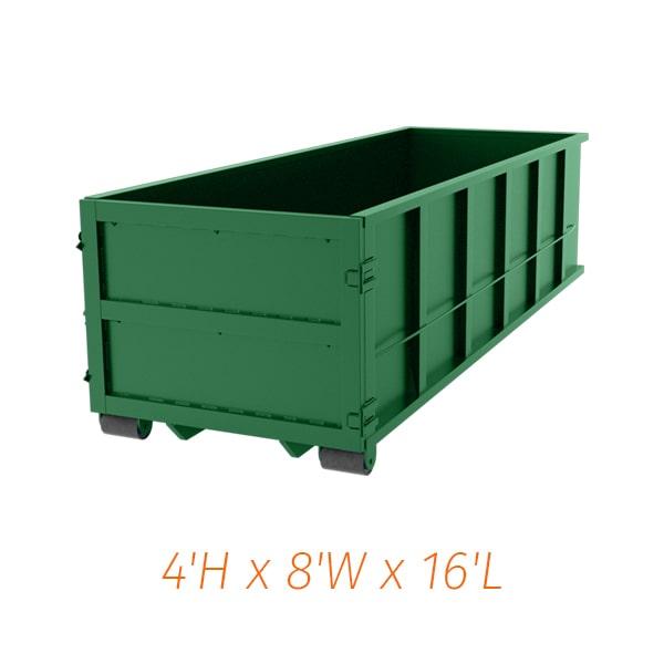 fifteen yard dumpsters are commonly used for construction waste disposal